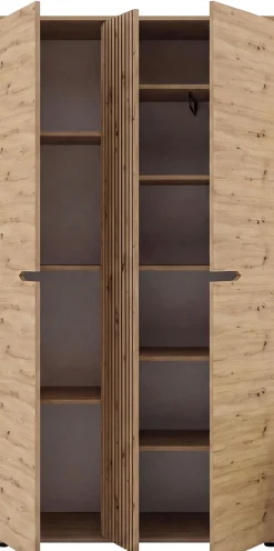 OTTO home Garderobenschrank »FJELL, Breite 104cm, 3 Türen, 8 Böden, 10 Fächer, 1 Kleiderstange« Kleiderschrank, Schrank, Dielenschrank, Flurschrank, Mehrzweckschrank