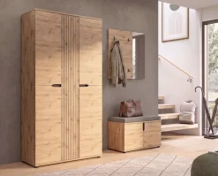 OTTO home Garderobenschrank »FJELL, Breite 104cm, 3 Türen, 8 Böden, 10 Fächer, 1 Kleiderstange« Kleiderschrank, Schrank, Dielenschrank, Flurschrank, Mehrzweckschrank
