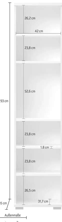 OTTO home Garderobenschrank »Piano« (H/B/T):193/46/35cm,UV lackiert, hochglänzend, Soft-Close Funktion
