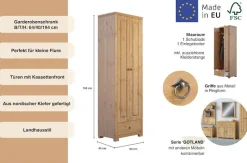 OTTO home Garderobenschrank »Gotland, Drehtürenschrank, Garderobe« aus massiver Kiefer, FSC®-zertifiziert, Höhe 193 cm