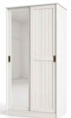 OTTO home Garderobenschrank »Malmö Mehrzweckschrank mit Schiebetüren und Spiegel« aus massiver FSC®-zertifizierter Kiefer, B/T/H 93/37/187 cm