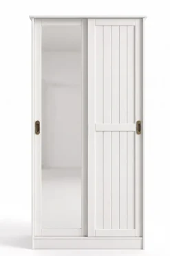 OTTO home Garderobenschrank »Malmö Mehrzweckschrank mit Schiebetüren und Spiegel« aus massiver FSC®-zertifizierter Kiefer, B/T/H 93/37/187 cm
