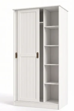 OTTO home Garderobenschrank »Malmö Mehrzweckschrank mit Schiebetüren und Spiegel« aus massiver FSC®-zertifizierter Kiefer, B/T/H 93/37/187 cm