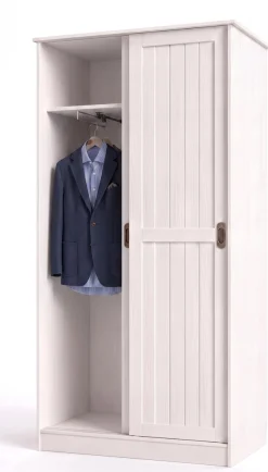 OTTO home Garderobenschrank »Malmö Mehrzweckschrank mit Schiebetüren und Spiegel« aus massiver FSC®-zertifizierter Kiefer, B/T/H 93/37/187 cm