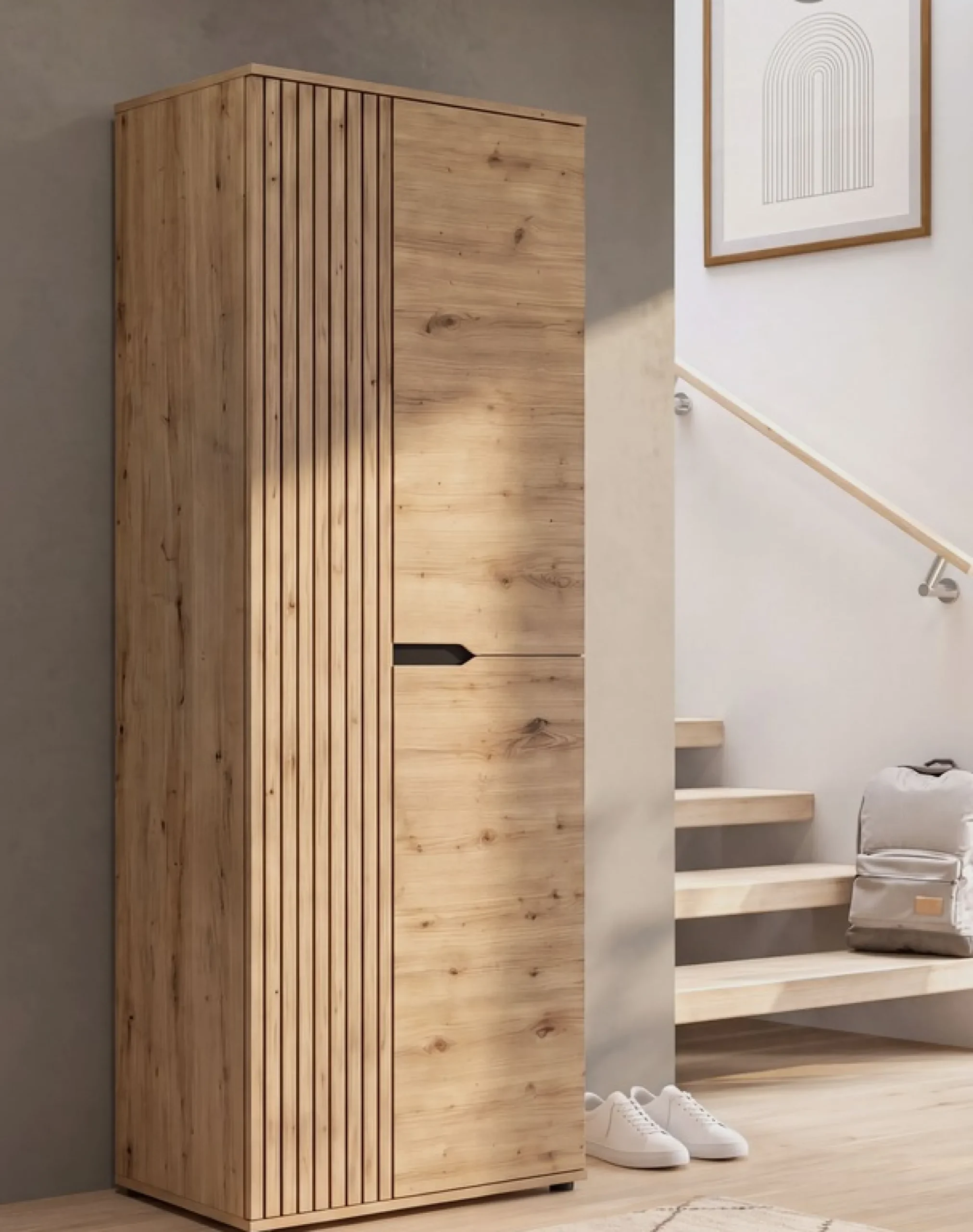 OTTO home Garderobenschrank »FJELL, Breite 65cm, 2 Türen, 4 Einlegeböden, 6 Fächer, 1 Kleiderstange« Kleiderschrank, Schrank, Dielenschrank, Flurschrank, Mehrzweckschrank