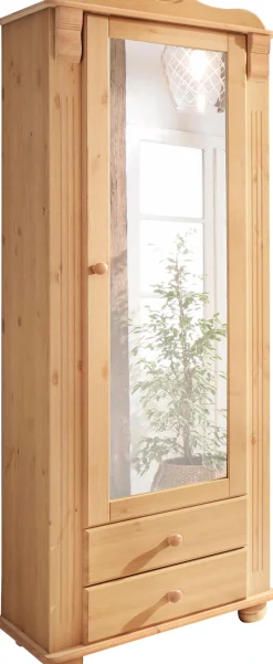 OTTO home Garderobenschrank »Adele« mit Spiegel, Breite 63 cm, mit 2 Schubladen, aus massiver Kiefer, FSC®