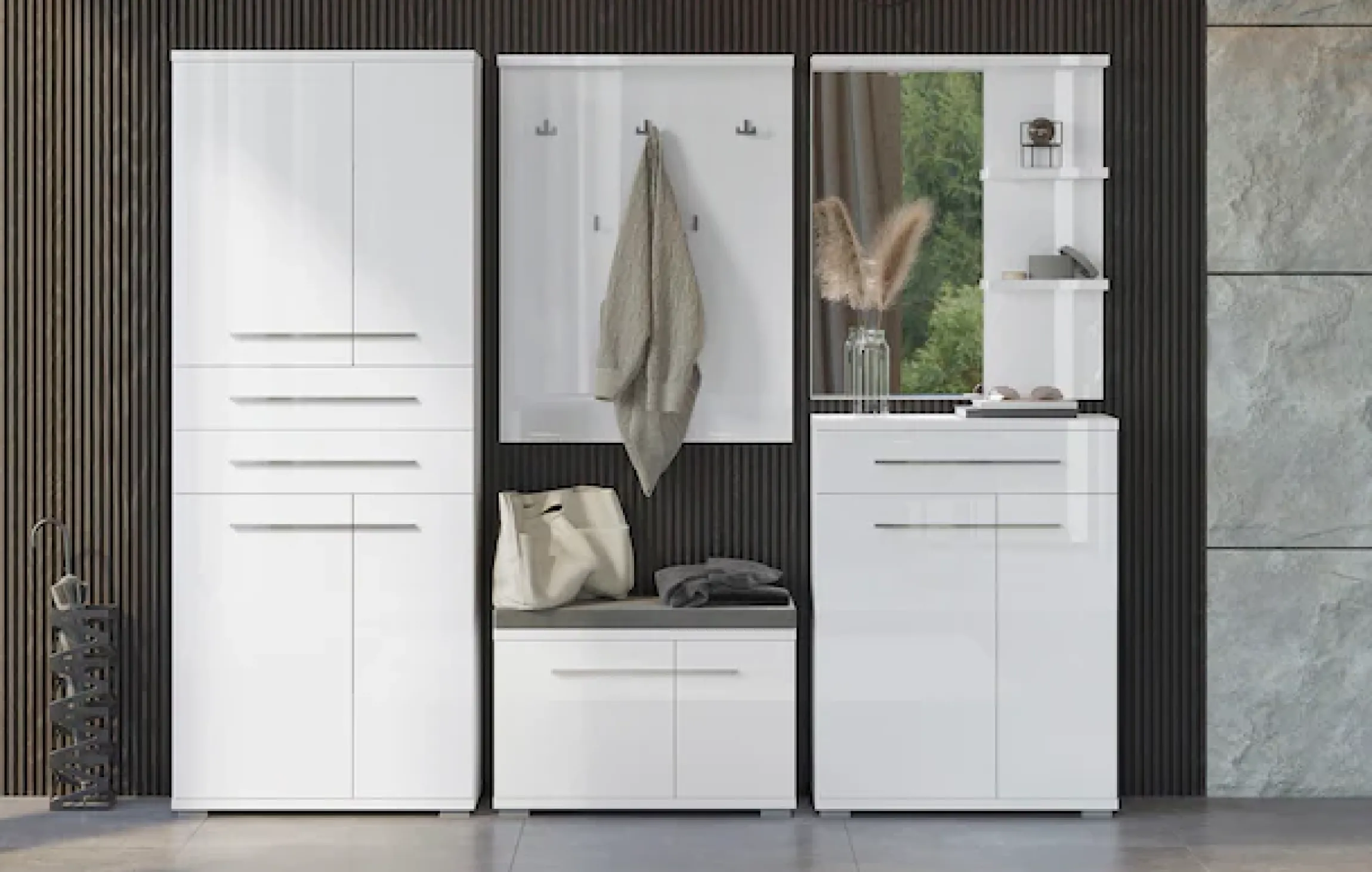 OTTO home Garderobenschrank »Piano« UV lackiert, hochglänzend, Soft-Close Funktion
