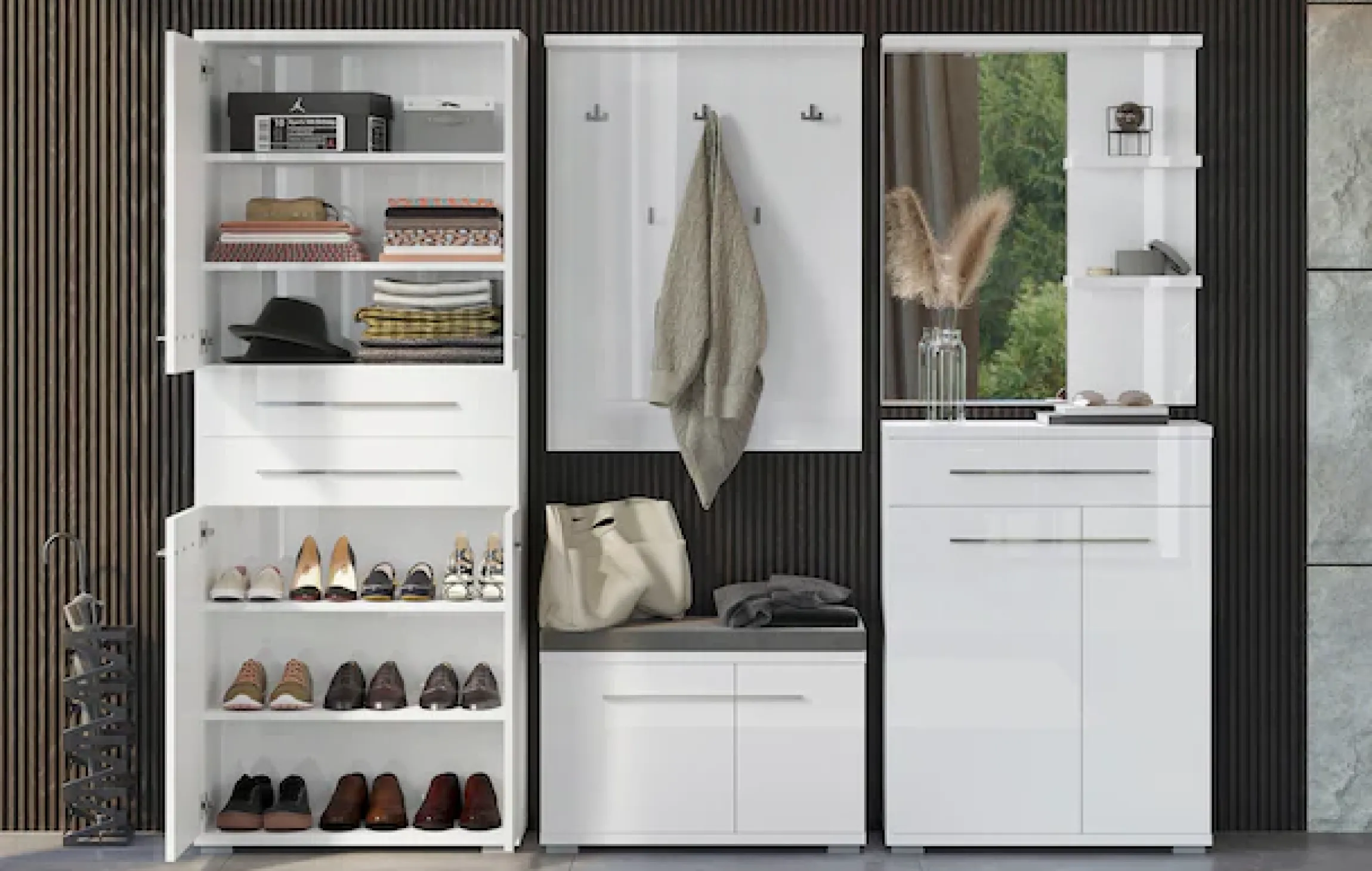 OTTO home Garderobenschrank »Piano« UV lackiert, hochglänzend, Soft-Close Funktion