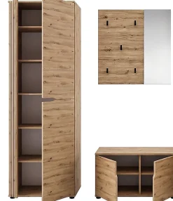 OTTO home Garderoben-Set »FJELL, 3-teilig, Breite 160cm, Front mit hochwertiger Längsfräsung«
