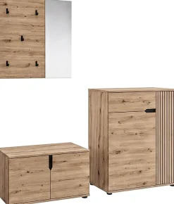 OTTO home Garderoben-Set »FJELL, 3-teilig, Breite 175cm, Front mit hochwertiger Längsfräsung«