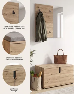 OTTO home Garderoben-Set »FJELL, Breite 80cm, 2-teilige Kombination best. aus: Sitzbank & Paneel«