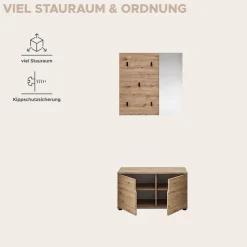 OTTO home Garderoben-Set »FJELL, Breite 80cm, 2-teilige Kombination best. aus: Sitzbank & Paneel«