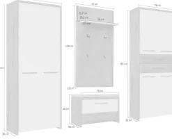 OTTO home Garderoben-Set »Gala« Set, zwei Garderobenschränke, eine Schuhbank und ein Garderobenpaneel, 4 Stk. tlg.