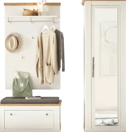 OTTO home Garderoben-Set »Westminster, Garderobe im Landhausstil, Komplettset mit viel Stauraum« 3 Stk. tlg.