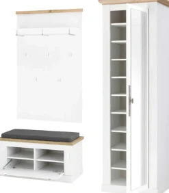OTTO home Garderoben-Set »Westminster, Garderobe im Landhausstil, Komplettset mit viel Stauraum« 3 Stk. tlg.