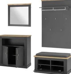 OTTO home Garderoben-Set »Westminster, Garderobe im Landhausstil, Komplettset mit viel Stauraum« 4 Stk. tlg.