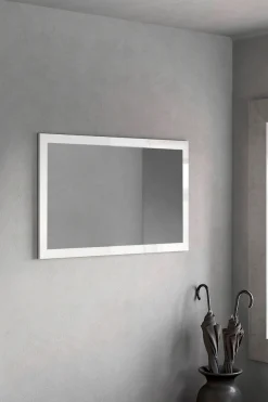 OTTO home Garderobenspiegel »Breite x Höhe: 110 x 68 cm, mit Rahmen Weiss Hochglanz Lack« passend zur Garderobe Smile + Hamburg, längs u. quer hängen