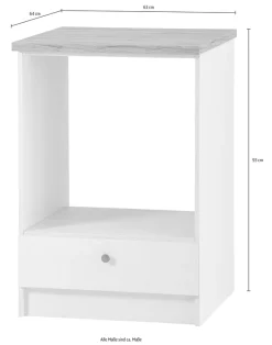OTTO home Herdumbauschrank »KS-Westminster, Herdumbau, Unterschrank, Ofenschrank, Küchenschrank« Breite 63 cm, Nischenmaß B/T/H 56,8/62,5/58,8 cm, mit 1 Schubkasten
