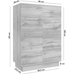 OTTO home Highboard »Angers« Kommode, Midischrank mit Push-to-open, 2 Einlegeböden, Breite 90 cm