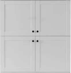OTTO home Highboard »Brest, Schrank im Landhausstil, Wohnzimmerschrank, Mehrzweckschrank« schwarze Metallgriffe, ausreichend Stauraum, 128 cm hoch