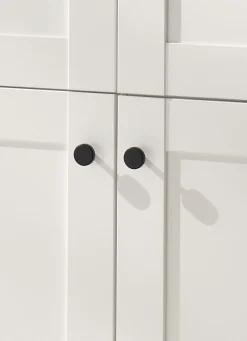 OTTO home Highboard »Brest, Schrank im Landhausstil, Wohnzimmerschrank, Mehrzweckschrank« schwarze Metallgriffe, ausreichend Stauraum, 128 cm hoch