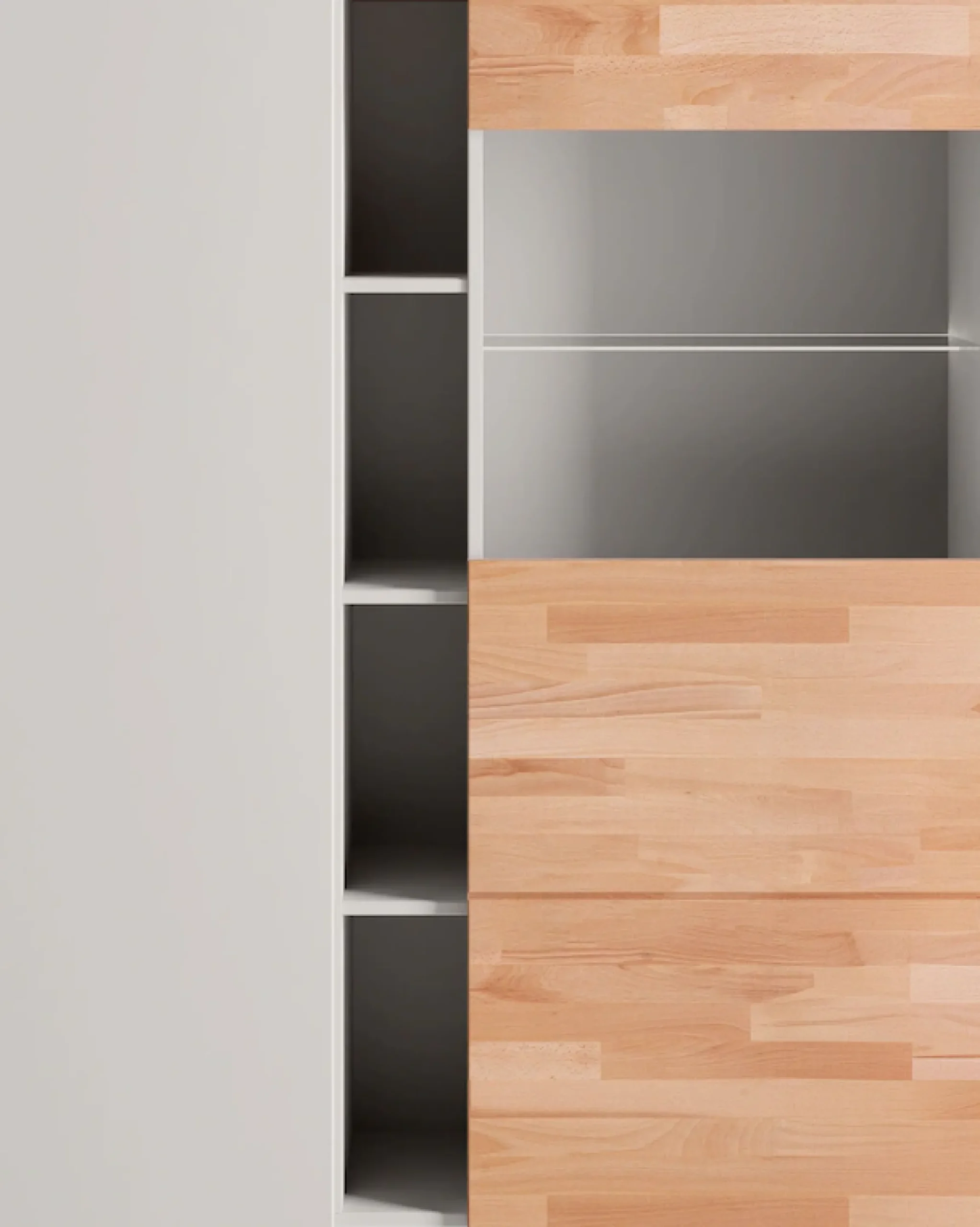 OTTO home Highboard »Citra teilmassiv« Höhe 145cm, moderne grifflose Optik mit push to open Funktion