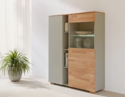 OTTO home Highboard »Citra teilmassiv« Höhe 145cm, moderne grifflose Optik mit push to open Funktion