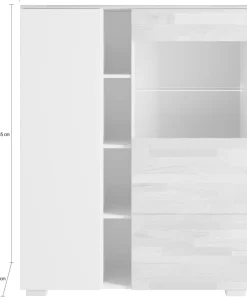 OTTO home Highboard »Citra teilmassiv« Höhe 145cm, moderne grifflose Optik mit push to open Funktion