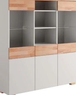 OTTO home Highboard »Citra teilmassiv« Höhe 145cm, moderne grifflose Optik mit push to open Funktion
