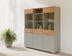 OTTO home Highboard »Citra teilmassiv« Höhe 145cm, moderne grifflose Optik mit push to open Funktion