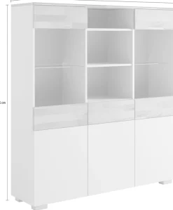 OTTO home Highboard »Citra teilmassiv« Höhe 145cm, moderne grifflose Optik mit push to open Funktion