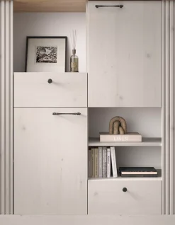 OTTO home Highboard »Country Höhe 160 cm u. Breite 118 cm, Kommode 2 Türen, 2 Schubkästen,« Schrank im Landhausstil, viel Stauraum, mit Metallgriffe, MDF-Rahmen