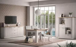 OTTO home Highboard »Country Höhe 160 cm u. Breite 118 cm, Kommode 2 Türen, 2 Schubkästen,« Schrank im Landhausstil, viel Stauraum, mit Metallgriffe, MDF-Rahmen