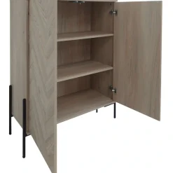 OTTO home Highboard »Eadwine« Kommode, Midischrank, Push-to-open, Türen mit Fischgräten Muster