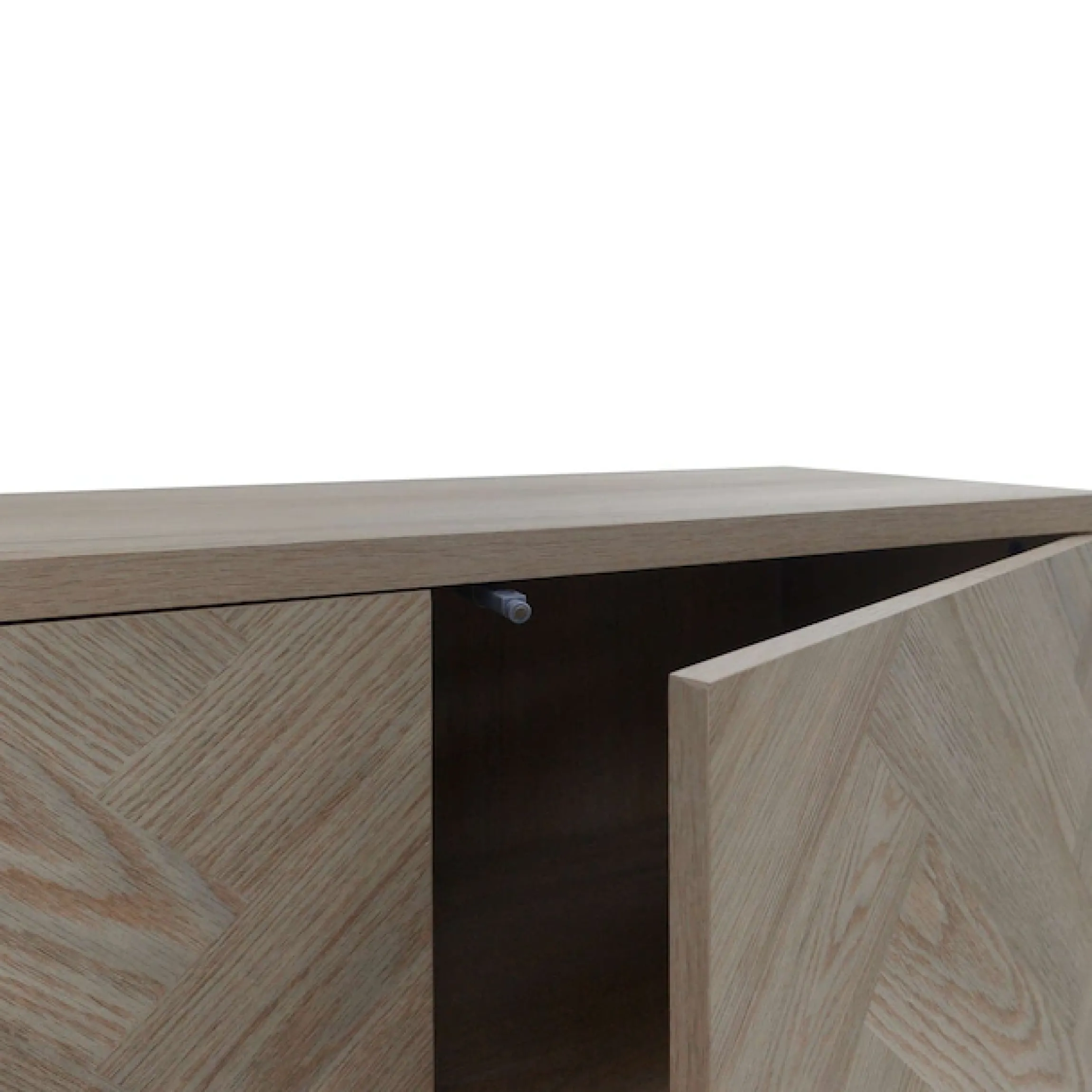 OTTO home Highboard »Eadwine« Kommode, Midischrank, Push-to-open, Türen mit Fischgräten Muster