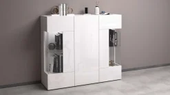 OTTO home Highboard »Egypt, Highboard, Hochschrank, Hochkommode, Vitrine« mit 3 Türen davon 2 mit Glaseinsatz,kompl. Hochglanz lack.,Breite 135