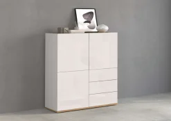 OTTO home Highboard »GARDA ,Kommode, Made in Italy, Breite 102 cm, Höhe 110 cm, grifflos« 1 Stk. tlg. Hochglanzlackierte Fronten, Korpus matt, grifflos