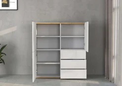 OTTO home Highboard »GARDA ,Kommode, Made in Italy, Breite 102 cm, Höhe 110 cm, grifflos« 1 Stk. tlg. Hochglanzlackierte Fronten, Korpus matt, grifflos