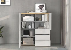 OTTO home Highboard »GARDA ,Kommode, Made in Italy, Breite 102 cm, Höhe 110 cm, grifflos« 1 Stk. tlg. Hochglanzlackierte Fronten, Korpus matt, grifflos