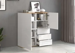 OTTO home Highboard »GARDA ,Kommode, Made in Italy, Breite 102 cm, Höhe 110 cm, grifflos« 1 Stk. tlg. Hochglanzlackierte Fronten, Korpus matt, grifflos