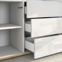 OTTO home Highboard »GARDA ,Kommode, Made in Italy, Breite 102 cm, Höhe 110 cm, grifflos« 1 Stk. tlg. Hochglanzlackierte Fronten, Korpus matt, grifflos