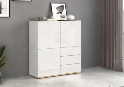 OTTO home Highboard »GARDA ,Kommode, Made in Italy, Breite 102 cm, Höhe 110 cm, grifflos« 1 Stk. tlg. Hochglanzlackierte Fronten, Korpus matt, grifflos