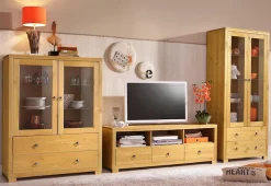 OTTO home Highboard »Gotland« Vitrine, Breite 101 cm, Türen mit Glaseinsätzen, aus massiver Kiefer
