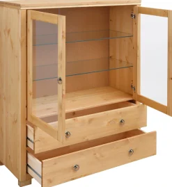 OTTO home Highboard »Gotland« Vitrine, Breite 101 cm, Türen mit Glaseinsätzen, aus massiver Kiefer