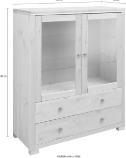 OTTO home Highboard »Gotland« Vitrine, Breite 101 cm, Türen mit Glaseinsätzen, aus massiver Kiefer