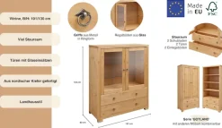 OTTO home Highboard »Gotland« Vitrine, Breite 101 cm, Türen mit Glaseinsätzen, aus massiver Kiefer
