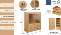 OTTO home Highboard »Gotland« Vitrine, Breite 101 cm, Türen mit Glaseinsätzen, aus massiver Kiefer