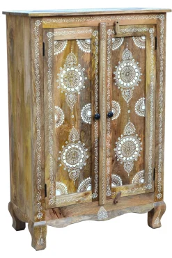 OTTO home Highboard »Gullaba« Kommode, Hand bemalt, Breite/Höhe 80/120 cm