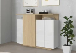 OTTO home Highboard »Highboard ETHOS, Kommode, Schrank, Kredenz« 1 Stk. tlg. Mit 4 Drehtüren, 9 Innenfächern und 2 Außenfächern, B.130 cm