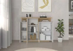 OTTO home Highboard »Highboard ETHOS, Kommode, Schrank, Kredenz« 1 Stk. tlg. Mit 4 Drehtüren, 9 Innenfächern und 2 Außenfächern, B.130 cm